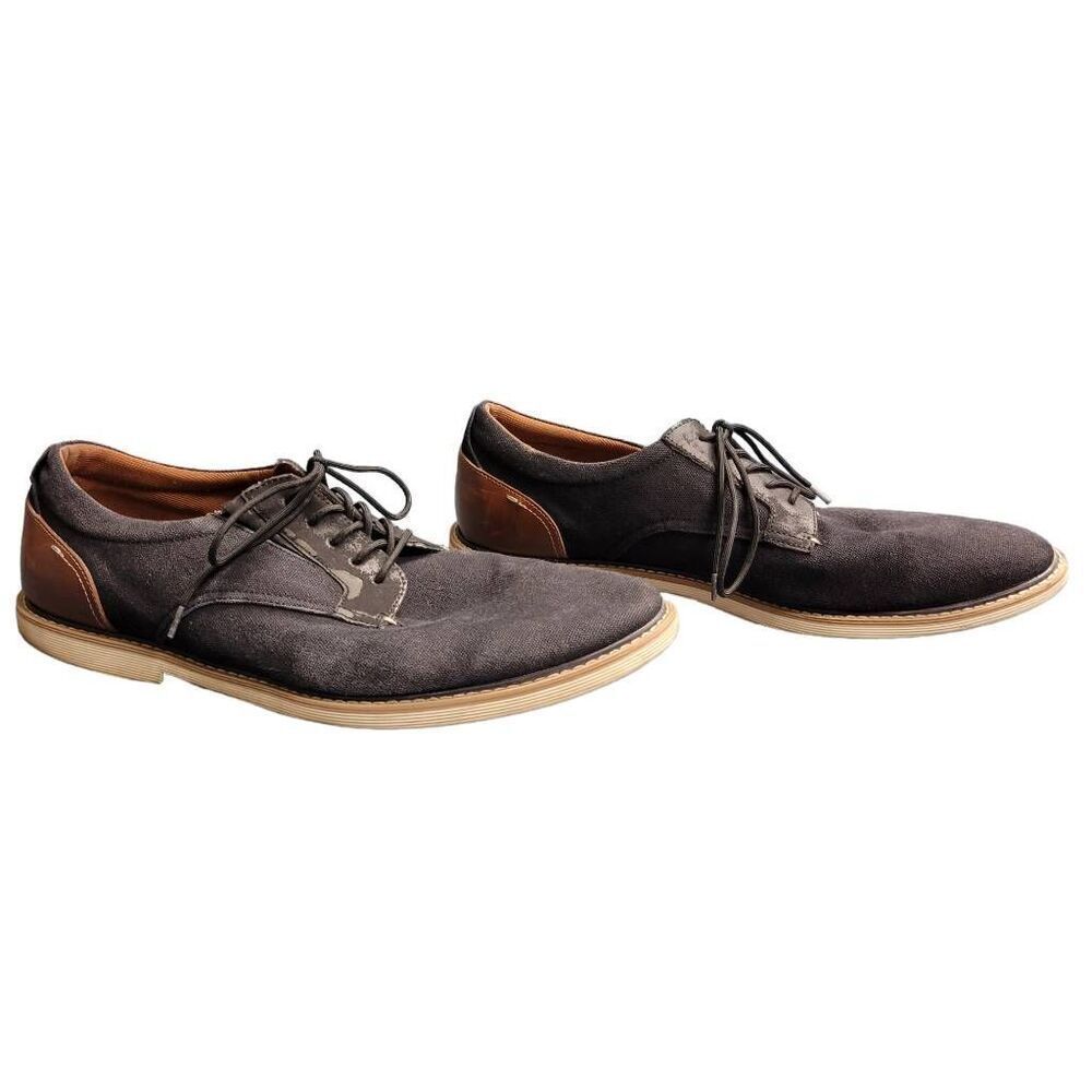 Aldo Black Canvas Loafers Casual Oxfords Boat Shoes